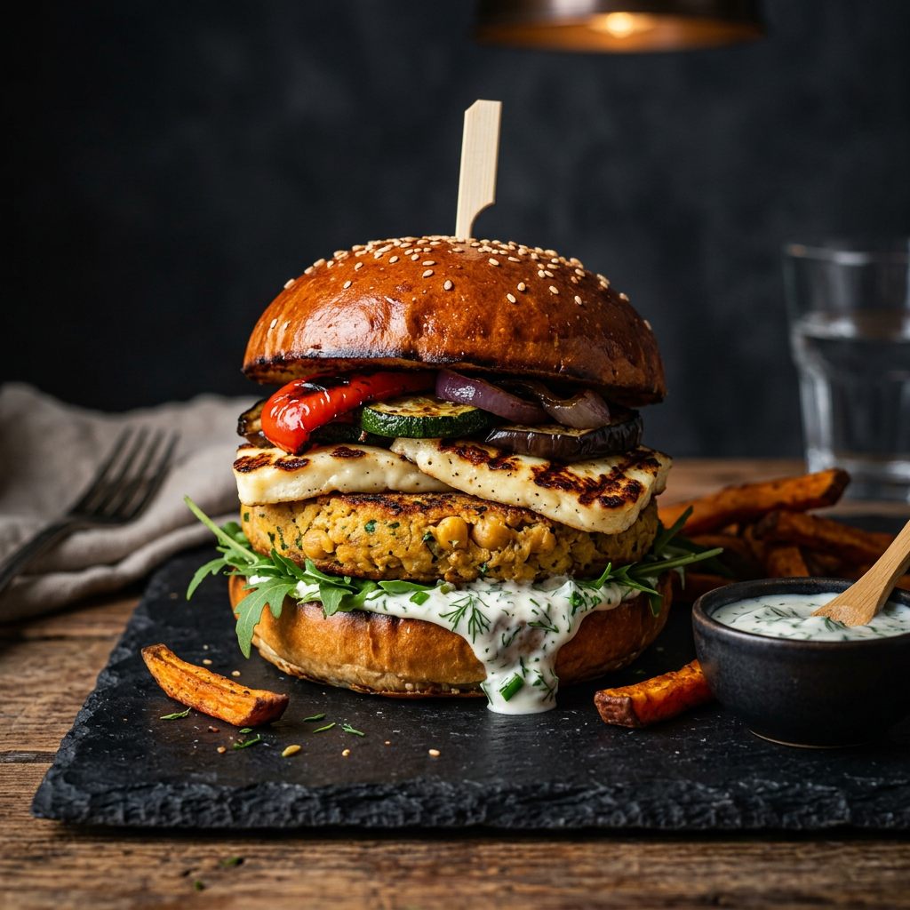 Le Maraîcher, burger végétarien au halloumi