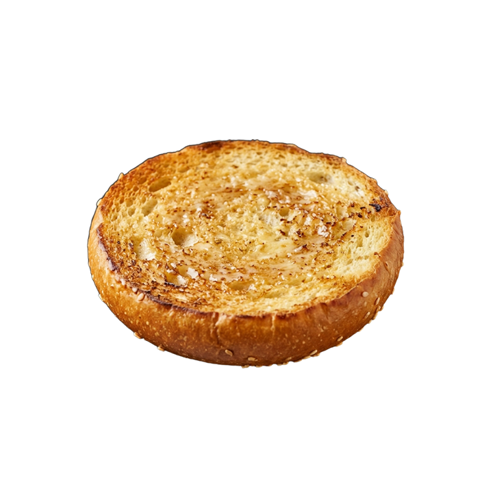 Pain brioché inférieur, sauce signature
